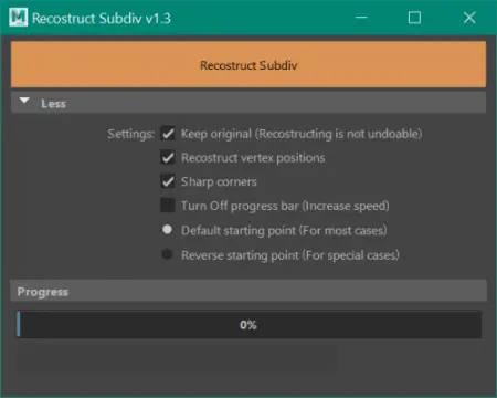 Autodesk Maya Script Reconstruct Subdiv